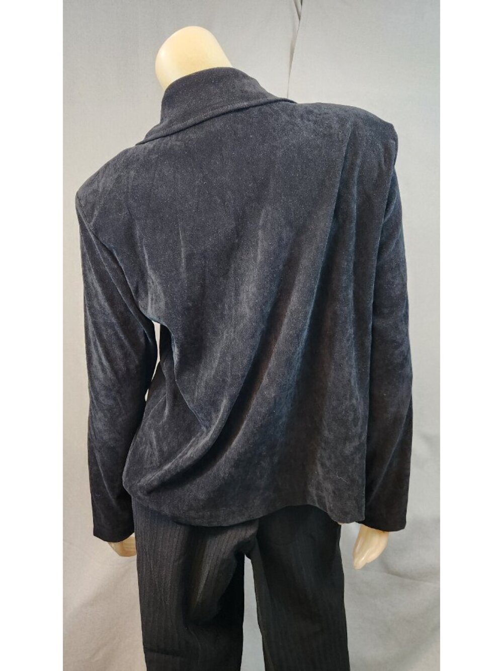 Vintage Briggs Solid Black Long Slv 5 Button Blazer Jacket Top WOMENS MEDIUM USA - Picture 4 of 6